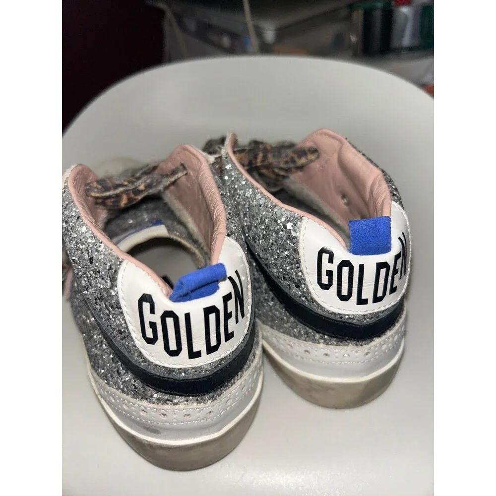 Golden Goose Women's Mid Star Glitter Covered Mid Top Sneakers size 40/9 NWOT